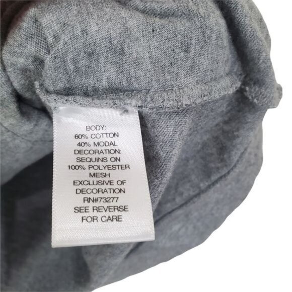 SIMPLY VERA WANG‎ Womens Tank SZ MP Sequin Gray Black Shiny Cotton Mesh - Picture 6 of 7